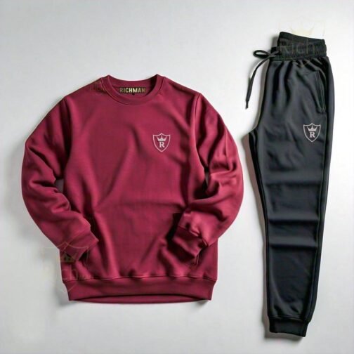 2 Pcs Unisex Fleece Plain Track Suit | Winter Comfort for All - Image 2
