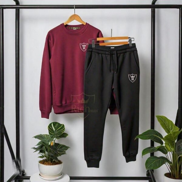 2 Pcs Unisex Fleece Plain Track Suit | Winter Comfort for All - Image 4