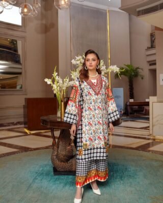2-Piece Premium Winter Linen Printed Suit – Winter Wear for Women