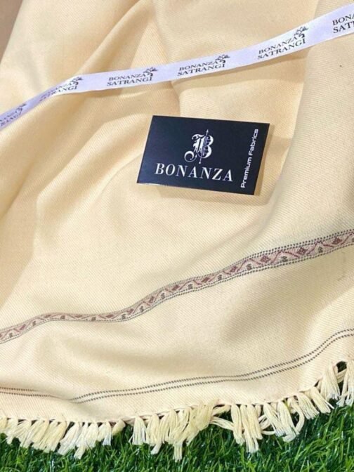 Bonanza Satrangi Men's Wool Plain Shawl - Premium Winter Elegance - Image 2