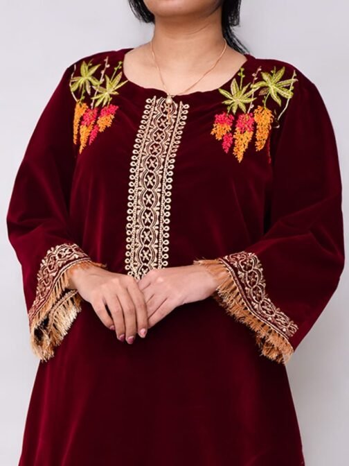 2PC Champion Premium Velvet Stitched Suit – Latest Winter Collection for Women - Image 2