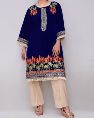 2PC Champion Premium Velvet Stitched Suit – Latest Winter Collection for Women