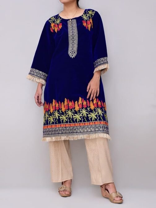 2PC Champion Premium Velvet Stitched Suit – Latest Winter Collection for Women