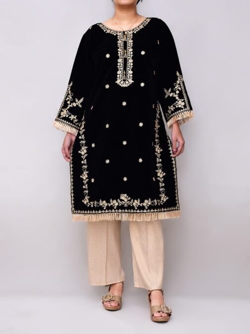 2PC Champion Premium Velvet Stitched Suit – Latest Winter Collection for Women - Image 2