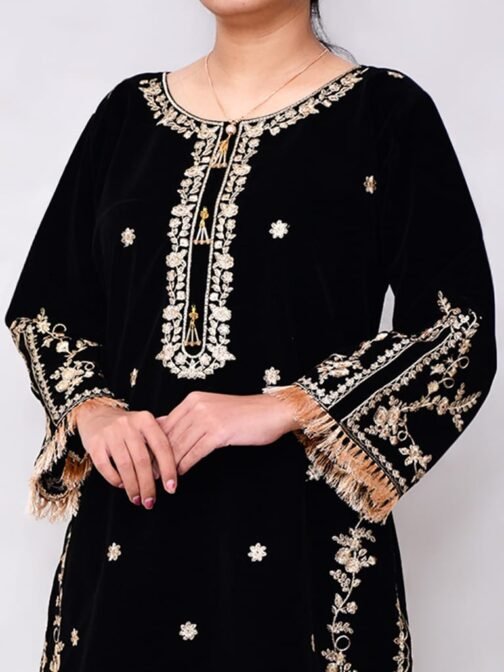 2PC Champion Premium Velvet Stitched Suit – Latest Winter Collection for Women - Image 3