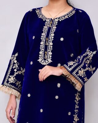 2PC Champion Premium Velvet Stitched Suit – Latest Winter Collection for Women