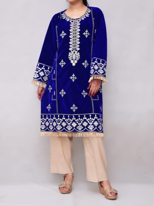 2PC Champion Premium Velvet Stitched Suit – Latest Winter Collection for Women - Image 2