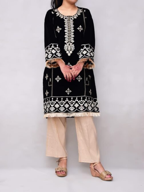 2PC Champion Premium Velvet Stitched Suit – Latest Winter Collection for Women - Image 4
