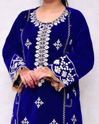 2PC Champion Premium Velvet Stitched Suit – Latest Winter Collection for Women