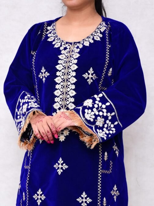 2PC Champion Premium Velvet Stitched Suit – Latest Winter Collection for Women