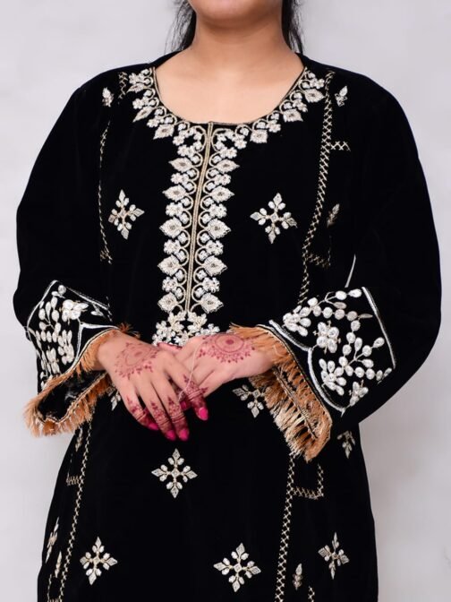 2PC Champion Premium Velvet Stitched Suit – Latest Winter Collection for Women - Image 2