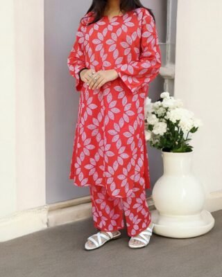 2-Piece Premium Winter Linen Printed Suit – Winter Wear for Women