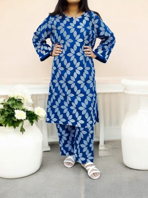2-Piece Premium Winter Linen Printed Suit – Winter Wear for Women