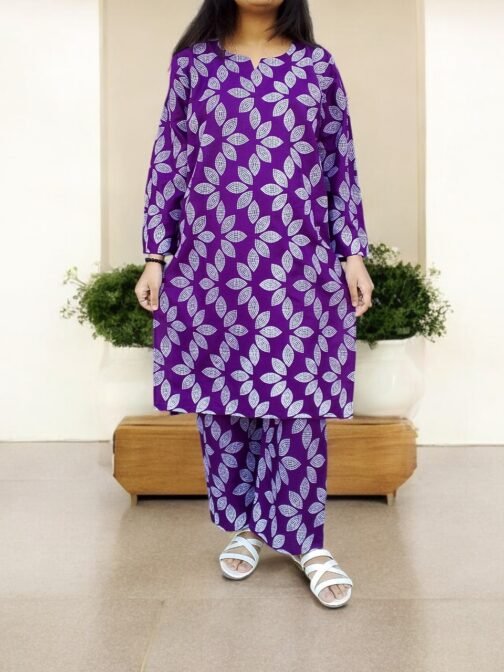 2-Piece Premium Winter Linen Printed Suit – Winter Wear for Women