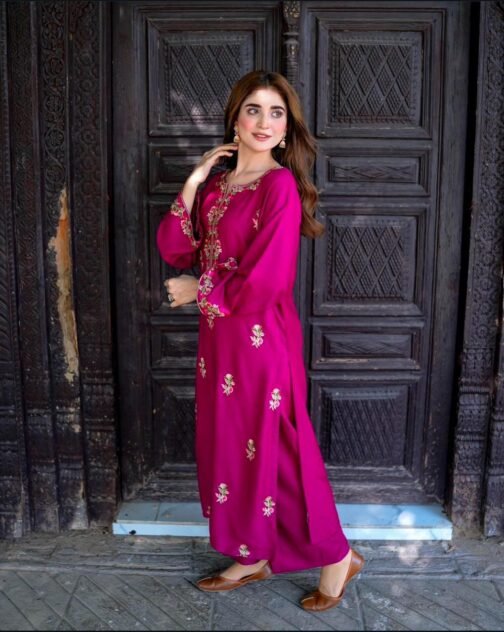 Fancy Embroidered 2-Piece Stitched Winter Linen Suit for Women - Stylish & Comfortable - Image 5