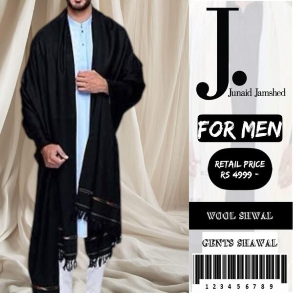 Elegant J. Men’s Wool Plain Shawl - Premium Quality Winter Accessory