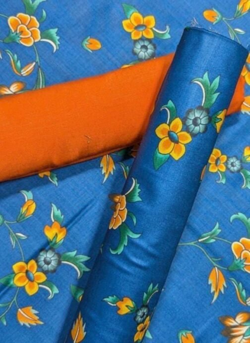 2 Pcs Women’s Unstitched Linen Digital Print Suit – Stylish & Comfortable Winter Wear - Image 2