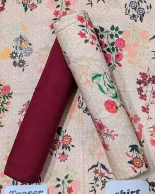 2 Pcs Women’s Unstitched Linen Digital Print Suit – Stylish & Comfortable Winter Wear