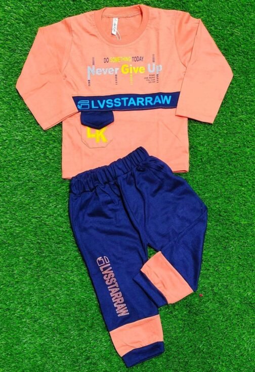2 Pcs Boy’s Lycra Printed Shirt and Shorts Set