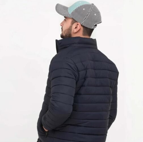 Men’s Plain Black Puffer Jacket – Stylish & Warm Winter Essential - Image 2
