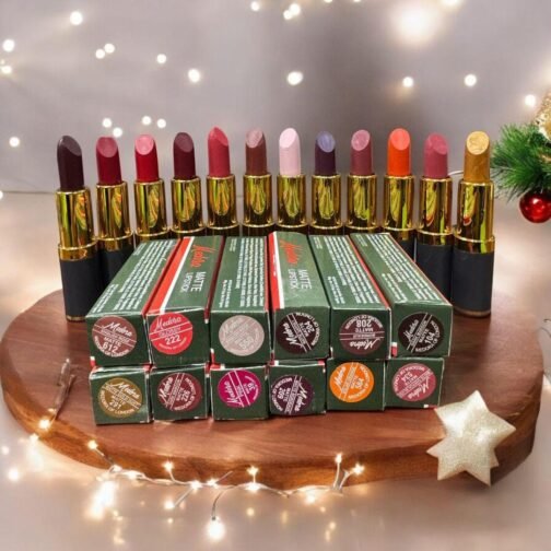 Medora 12 Pcs High Pigmented Smudge-Proof Lipsticks – Gorgeous Matte & Glossy Finishes