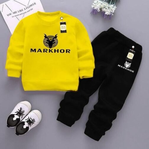 2 Pcs Fleece Printed Tracksuit Set for Kids
