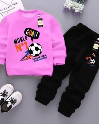2 Pcs Fleece Printed Tracksuit Set for Kids