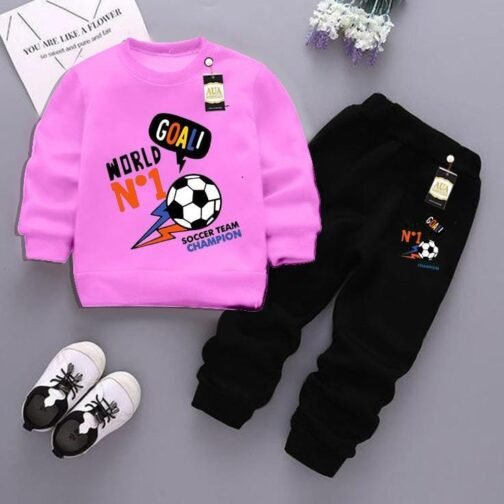 2 Pcs Fleece Printed Tracksuit Set for Kids