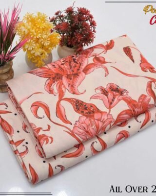 2 Pcs Women’s Unstitched Printed Polo Cotton Suit