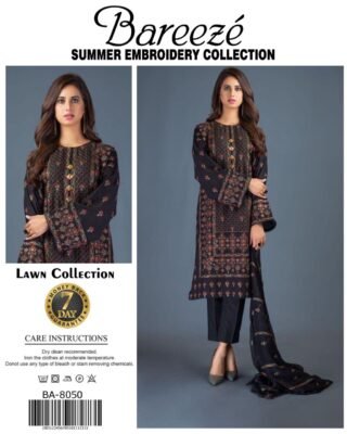Bareeze 3-Piece Summer Embroidery Lawn Collection – Premium Unstitched Suit Set