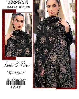 Bareeze 3-Piece Summer Embroidery Lawn Collection – Premium Unstitched Suit Set
