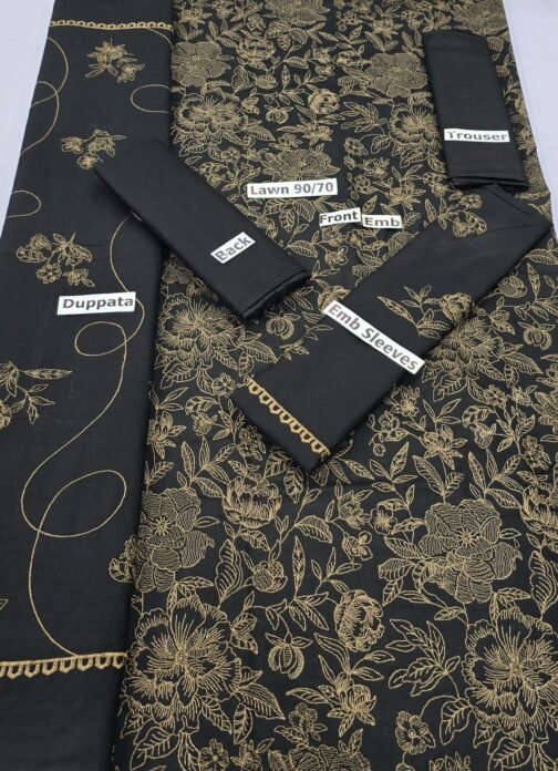 Bareeze 3-Piece Summer Embroidery Lawn Collection – Premium Unstitched Suit Set - Image 2
