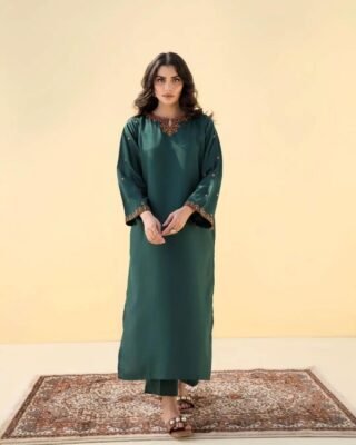 2 Pc Premium Linen Embroidered Suit
