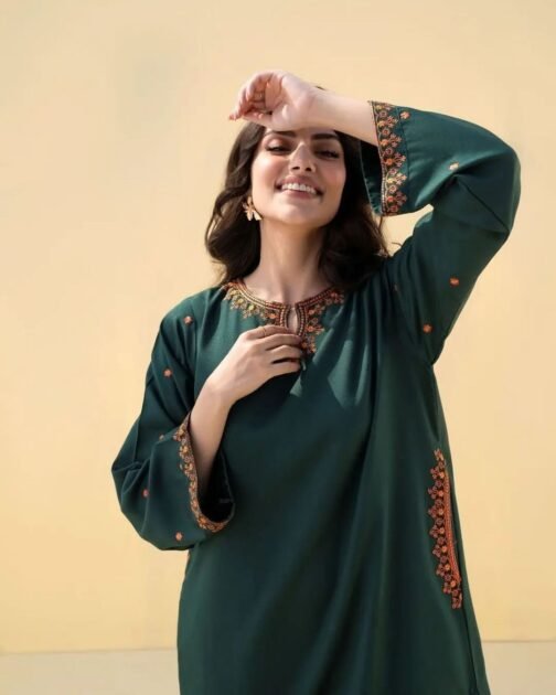 2 Pc Premium Linen Embroidered Suit - Image 3