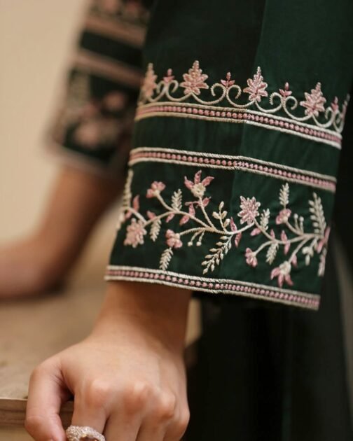 2pc Premium Linen Embroidered Stitched Suit - Image 3