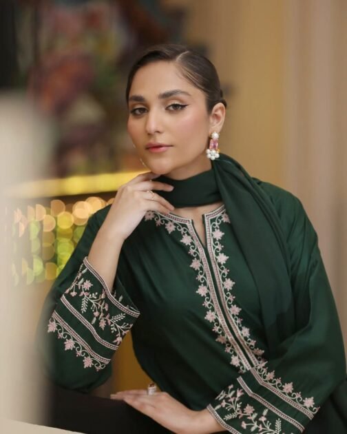 2pc Premium Linen Embroidered Stitched Suit - Image 2