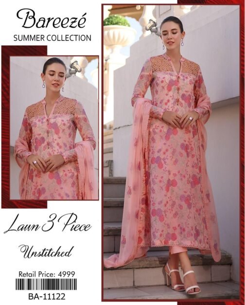 Bareeze 3-Piece Lawn Embroidered Suit | Summer Collection