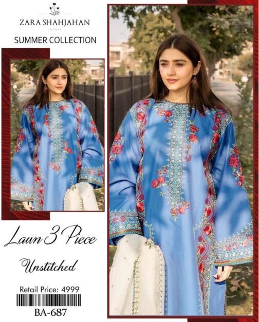 Zara Shahjahan 3pc Embroidered Lawn Summer | Eid Collection