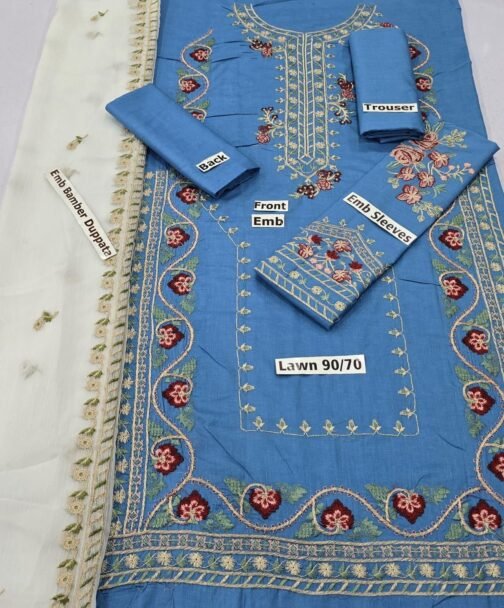 Zara Shahjahan 3pc Embroidered Lawn Summer | Eid Collection - Image 2