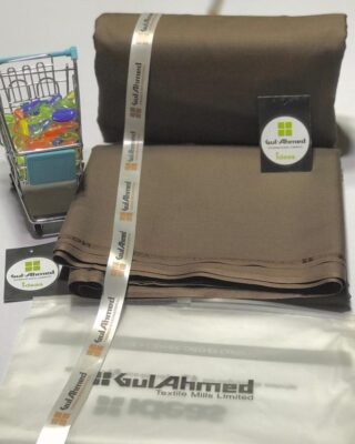 Gul Ahmed Men’s Unstitched Wash and Wear Plain Suit