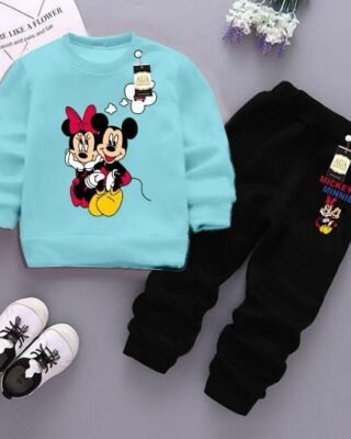 2 Pcs Fleece Printed Tracksuit Set for Kids