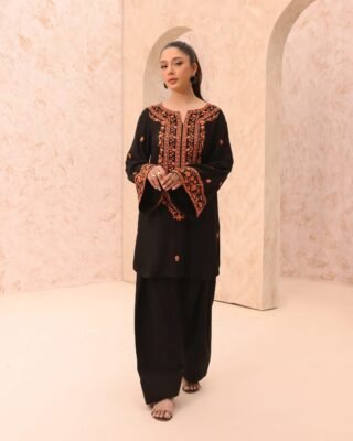 2pc Premium Summer Linen Classic Embroidery Work Suit