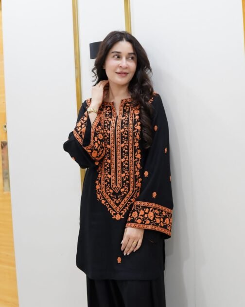 2pc Premium Summer Linen Classic Embroidery Work Suit - Image 10