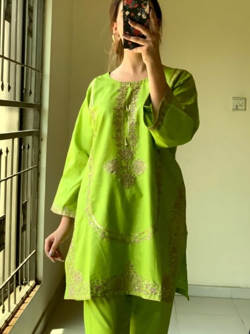 2PC Sequins Embroidery Stitched Suit | SUMMER COLLECTION 2025 - Image 2