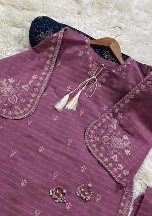 2PC Doria Cotton Lawn Embroidered Suit | Premium Summer Collection 2025 - Image 3
