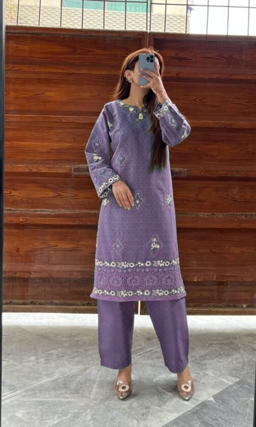 2PC Doria Cotton Lawn Embroidered Suit | Premium Summer Collection 2025 - Image 2