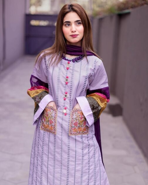 2PC Doria Cotton Double Pocket Embroidery Suit | Premium Summer Collection - Image 3