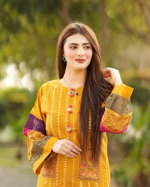 2PC Doria Cotton Double Pocket Embroidery Suit | Premium Summer Collection - Image 2