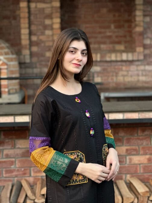 2PC Doria Cotton Double Pocket Embroidery Suit | Premium Summer Collection - Image 2