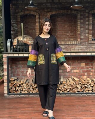 2PC Doria Cotton Double Pocket Embroidery Suit | Premium Summer Collection